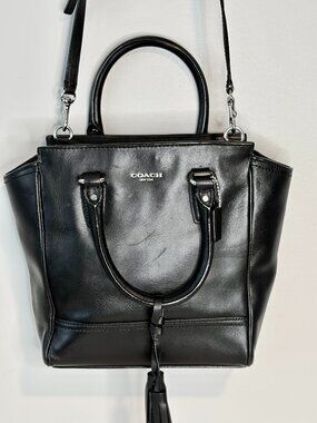 Coach Black Leather Cross-body Hand Bag
